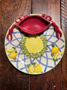 Beca crab / lemon platter / chip & dip tray